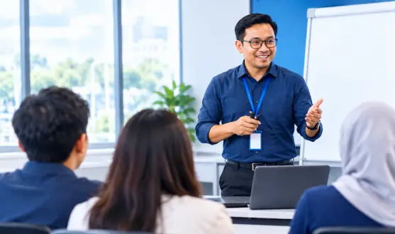 Instruktur NF Academy memberikan pelatihan kepada peserta